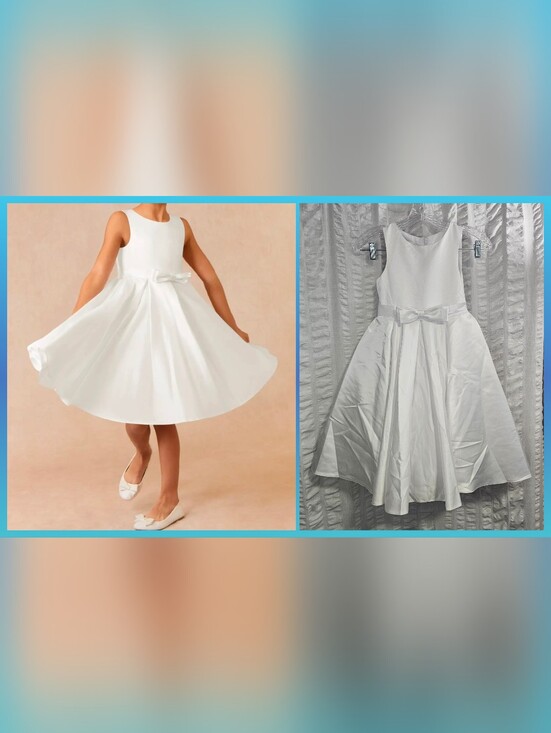 Azazie Other - Azazie Coco Flower Girl Communion Pageant White A-Line Bow Matte Satin Dress